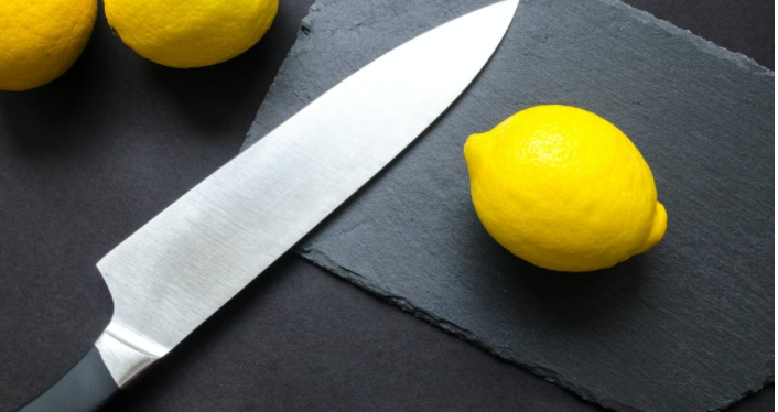 a sharp kitchen knife