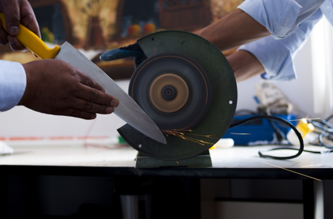 sharpening a knife